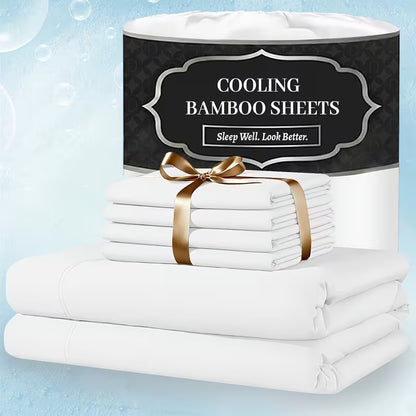 Extra Deep Pocket Bamboo Sheets - 6 Pcs Breathable & Cooling Bed Sheet Set
