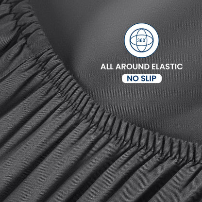Bamboo Sheets Set 4 Pc,Cooling Breathable & Hotel Luxury Super Silky Soft, 16'' Deep Pocket.